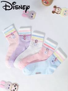 Disney 5 Pairs Children's Frozen Cartoon Socks Spring And Summer Girls' Socks Boys' Breathable Infant Socks Suitable For School/Home - Multicolor - View 7