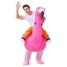 Valentine's Day Getaway! Couple's Pink Flamingo Inflatable Costume, Vibrant Contrast Fabric For Pool Party PDA - Flamingos - View 2