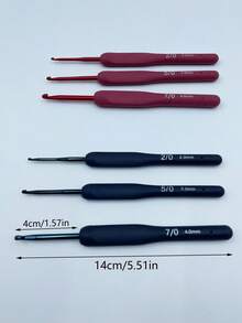 Soft Handle Crochet Hook Set, 3 Sizes 2.0/3.0/4.0mm, Red And Blue Colors Available, Suitable For Small Accessories, 3D Dolls, Coasters And Other Handmade Crafts, Home Crochet Hook Set - Soft-shank Crochet Hook 3-piece Set - View 10