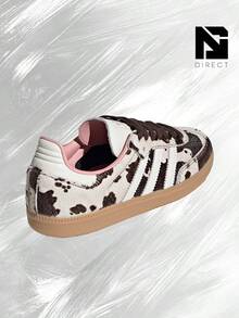 Adidas Samba OG Cow Print (Women's)– Women's Lifestyle Sneakers – Shoes For Woman-Vintage-Spring & Summer-Inspired Running Shoes, Shock-Absorbing Comfort, Gym To Streetwear Casual Wear-Easter Gift– JR1256 - Dark Brown//Gum 3 - 查看 3