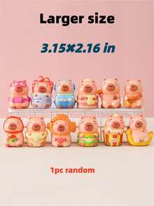 1/3pcs - Capybara Party Favors, Cute Animal Decorations, Classroom Rewards, Gift Basket Fillers, Perfect Holiday Gifts, Durable Rubber Material, Unique Animal Decor, Great For Party Favors, Holiday Gifts, Birthday Gifts, Valentine's Day Gifts, Party Supplies - Multicolor - View 11