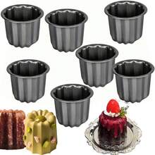 1个/4个/8个装碳钢迷你蛋糕模具 - 适用于制作布朗尼、蛋糕、面包、纸杯蛋糕和果冻 - 彩色 - 查看 5
