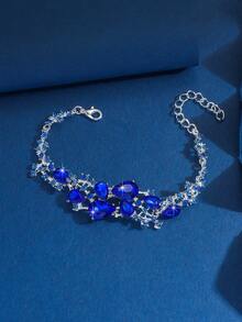 1件女士手链，水滴形玉石水晶手链，闪亮多石设计，适合晚宴、婚礼、情人节等场合佩戴 - 5320 - 查看 13