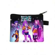 Mattel K-POP恶魔猎人印花零钱包卡通拉链小钱包，适合女孩日常使用，恶魔猎人卡通印花小零钱包，轻便拉链式派对礼物 - 彩色 - 查看 10