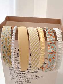 新款珍珠多功能发带，女士布艺发箍头饰套装 - 彩色 - 查看 17