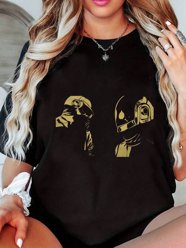 Camiseta gráfica de para mujer, camisa de algodón unisex 2026 nueva para impresión de banda, casual, retro, elegante, versátil, cómoda y holgada con cuello redondo y manga corta, adecuada para todas las estaciones, lavable a máquina para un fácil cuidado, opción de regalo perfecta para cumpleaños, San Valentín, vacaciones o fans dedicados de la banda, un artículo esencial para el guardarropa de cada mujer