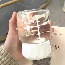 10.2盎司迷你透明玻璃水瓶，牛奶杯，咖啡杯，便携式可重复使用饮水杯，夏季饮水用具，旅行户外生日礼物 - 彩色 - 查看 6