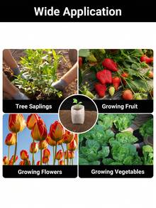 100pcs Non-Woven Thickened Plant Nursery Bags, Improve Seedling Survival Rate, Suitable For Home Garden, Greenhouse, Vegetables, Flowers, Potatoes, Tomatoes And Other Plants, Seed Germination Bags. - White - View 6