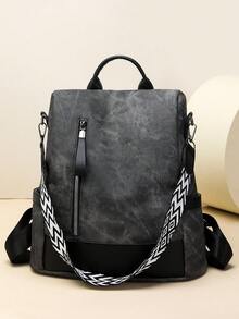 高级防盗女士背包；最新款个性化休闲柔软真皮女士背包；大容量可扩展多功能旅行背包；多用途学生背包 - 彩色 - 查看 5