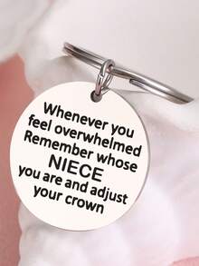Remember Who You Are Niece Keychain Stainless Steel Dog Tag Keychain Ring Graduation Birthday Christmas Gift For Niece Teen Boy Car Accessories Bag Charm Backpack For School Cute Goth Y2k - Bạc - Xem 4