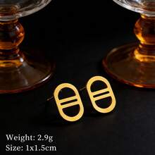 Women's Fashion Double D Stud Earrings, Stainless Steel Letter Earrings, Suitable For Daily Wear, Gatherings, Birthday Parties, Valentine's Day, Mother's Day Gifts - Double D Earrings - View 2