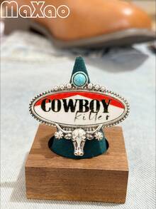 高品質女款歐美復古波希米亞風西式印花合金彈性戒指，適合日常穿戴、約會、參加主題派對，佩戴時會收到朋友許多讚美 - 彩色 - 查看 10