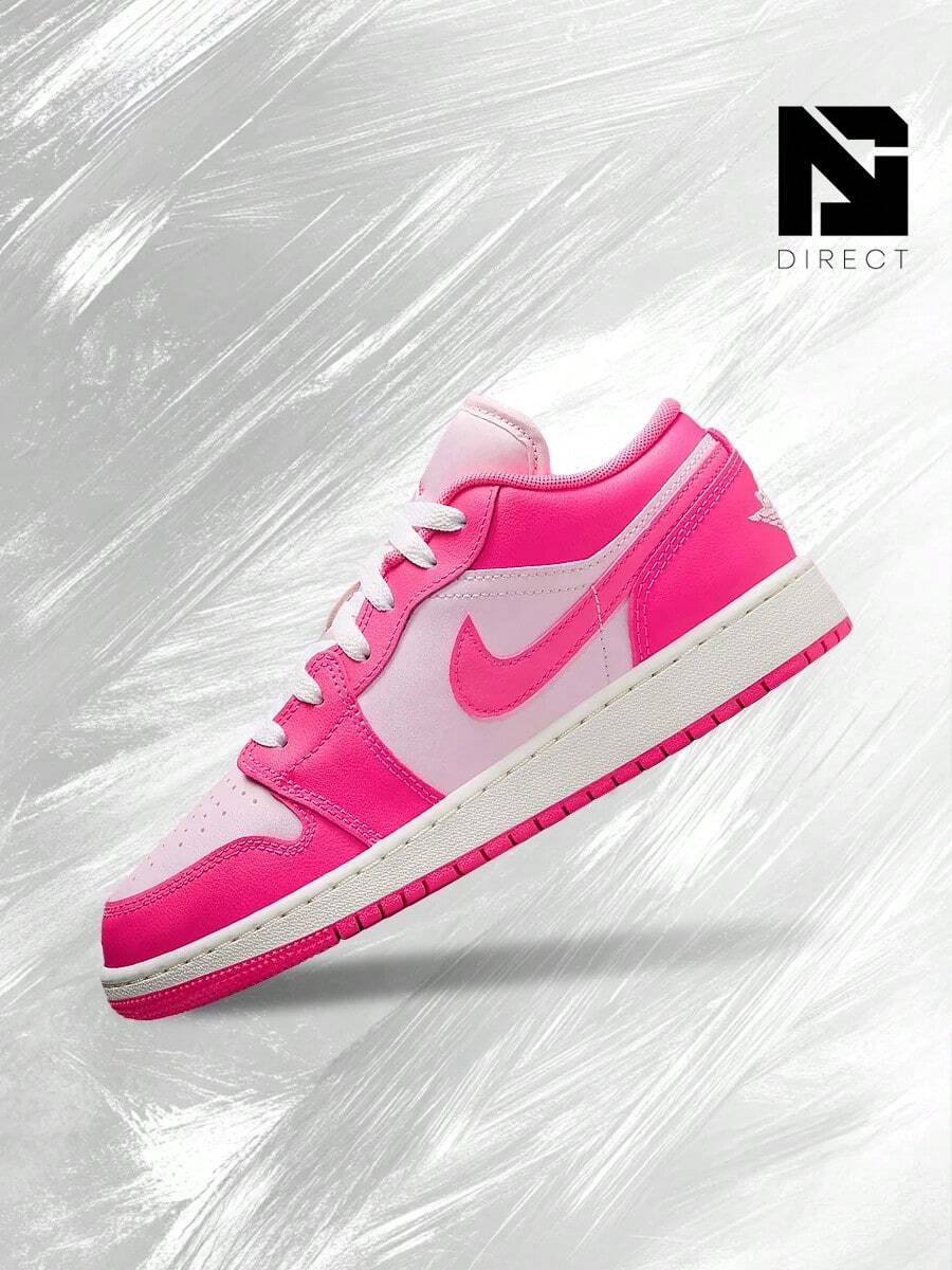 Nike Air Jordan 1 Low Valentine's Day (GS) - Women's Lifestyle Sneakers – Shoes For Woman-Vintage-Spring & Summer-Inspired Running Shoes, Shock-Absorbing Comfort, Gym To Streetwear Casual Wear-Easter Gift– 553560 661 - Pink Foam/Hyper Pink/Sail - 查看 1