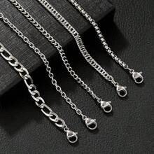 6pcs Minimalist Stainless Steel Bracelet Set For Men, Non-Fading Fashion Wristbands - As Shown In the Figure - View 4