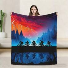 1Pcs STRANGER Cartoon Monster Blanket-Intricate Design With Whimsical Creature Art, Perfect Gift For Halloween And Fantasy Fans Nap Blanket - Multicolor - View 7