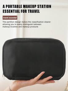 33PCS All-In-One Makeup Brushes Set: 32PCS High-Resilient Makeup Brushes+ 1pc Reusable Storage Bag – Dry & Wet Dual-Use With Easy Organization - Black - View 5