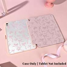 1pc Kawaii Pink Sparkle Bow Protective Cover With Pen Slot Multi-Angle Magnetic Stand Cover With Auto Sleep/Wake,Kawaii Tablet Case Compatible With Pro/Air/Compatible With Samsung Galaxy A9/S9/S7/S10+/Compatible With XIAOMI Pad/5/6/7 - Multicolor - View 2