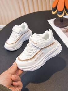 1 Pair White Children's Autumn New Baby Toddler Shoes, Girls Boys Soft Sole Sneakers, Fashionable Sports Shoes - Khaki - View 5