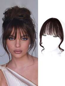 Bangs Clip-In Hair Extensions, Natural Looking French Air Bangs, Invisible & Seamless Synthetic Hair Piece For Women - Multicolor - View 14