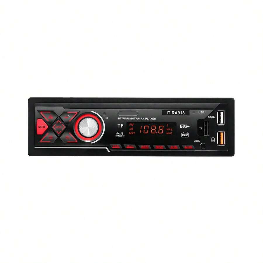 Estéreo de Auto Estéreo Coche Reproductor Mp3 Radio Con Fm Bluetooth5.0 Aux 2USB Estereo Auto 4 Modos De Reproducción De Música RCA, Lector de tarjeta SD - A - Ver 1