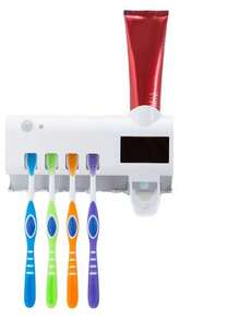 Toothbrush Holder Sterilizer With UV Light, Automatic Antibacterial Toothpaste Dispenser - 黑色 - 查看 5