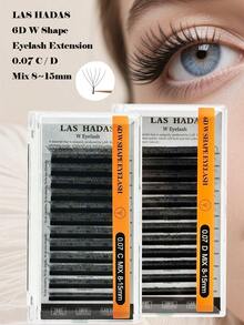 LAS HADAS 绽放浓密睫毛嫁接 C D 卷度 0.07 8-15mm 混合装 易扇睫毛嫁接 2D-6D 自扇形哑光黑 W 形睫毛嫁接（0.07-C D，8-15mm 混合装，12 排） - 黑色 - 查看 7
