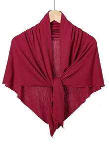 1pc Women's Soft & Comfortable Brown Jersey Hijab, Easy To Wear Muslim Headscarf - Multicolor - View 8