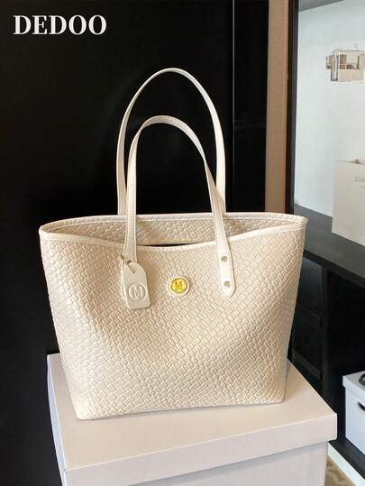 Dedoo 1 Piece Of Fashionable Best-Selling Classic Retro Woven Shoulder Handbag, Large-Capacity Tote Bag Suitable For Workplace Commuting, Campus, Daily Leisure Strolling, Vacation, Valentine's Day Gift, And Other Scenarios.