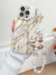 1个加厚大理石纹理彩绘防震手机壳，配有串珠手链配件，兼容 17 Pro/17 Air/17/17 Pro Max/16/11/16 Pro/16 Plus，Galaxy A07/A17/S26/S26 Plus/S26 Ultra/11/12 Pro/12，以及Redmi 10/9/Note9/12c/Note11 Pro/Note8 Pro - 彩色 - 查看 5