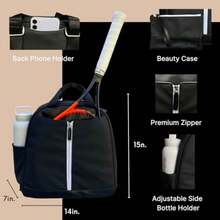 AYRES Tennis Backpack - Spacious Womens Tennis Padel and Pickleball Bag Quick-Access Racket Compartment Fits 2 Designer Tennis Bag Water-Resistant and Easy To Clean Makeup Pouch Included - Verde - Ver 4