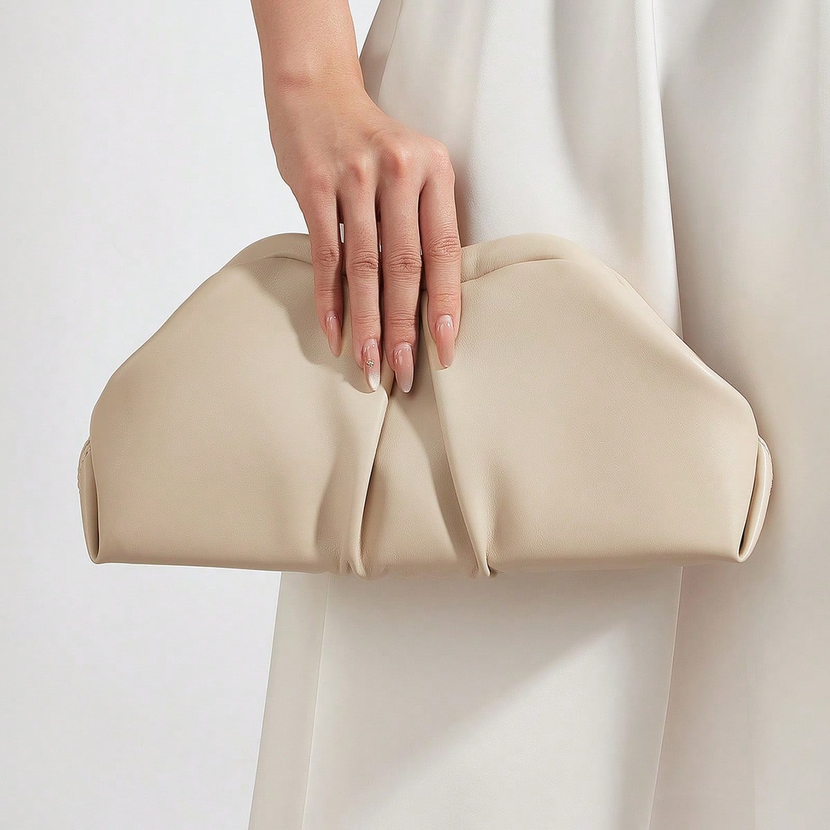 Cartera de embrague de unicolor retro, cartera multifuncional de gran capacidad para mujer, bolso de moda de piel de PU adecuado para boda, fiesta, no