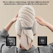 2条装超细纤维干发巾 - 超强吸水速干浴室专用干发巾 | 柔软轻盈不伤发（粉色和米色），配有牢固的弹性绑带，是浴室装饰和浴巾套装的必备配件，非常适合沐浴后使用，也适合日常居家使用。另有单条装可选。浴巾、浴室配件、婚礼礼物、派对用品 - 彩色 - 查看 10