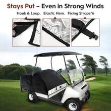 Golf Cart Seat Cover for EZGO Club Car  Cart 2/4 Passengers with 4-Sided Transparent Windows 7 Layers 300D Waterproof Universal Fit Golf Accessories - como en la foto - Ver 4