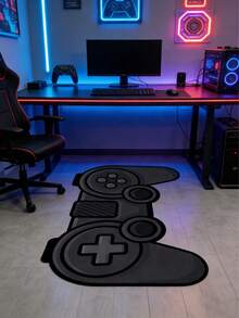 1pc Game Controller Shaped Carpet, Black Video Game Gamepad Rug, Gaming Gamer Carpet, For Boys Room, Gaming Enthusiast Decor Rug, Stylish Carpet, Shower Mat, Sofa Cushion, Home Decoration, Living Room Rug, Bedroom Rug, Entryway Rug, Kitchen Rug, Bathroom Rug, Study Room Rug - Multicolor - View 10