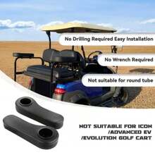 Golf Cart Armrest with Cup Holder for EZGO TXT Club Car DS Precedent and  Rear Seat Kit Upgrade Support Frame/No Need Drilling Arm Rest - Diamante negro - Ver 3