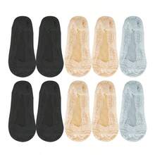 1/5/10双装女士夏季透气清爽网眼钩扣花朵硅胶防滑不易脱落船袜 - 彩色 - 查看 13