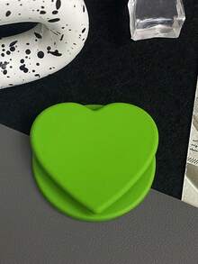 1pc Skin-Friendly Solid Color Heart-Shaped Magnetic Phone Holder, New Women's Adsorption Backpack, Desktop Stand Accessory, Super Attractive Strong Magnet, Compatible With Apple & Android Phones - Multicolor - View 4