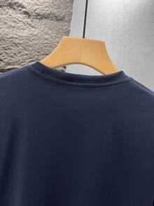 GRDR Men's Fashionable Printed Loose Short Sleeve T-Shirt | Exquisite Design | Summer Essential | Easy To Match | Showcase Your Style - Navy Blue - View 7