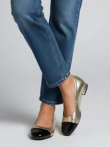 Comfortable Casual Low Heel Women Shoes, Suitable For Office Workers Stylish High Heels - Gold - View 1