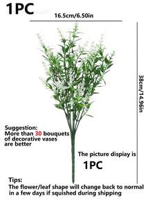 1/6/12pcs Artificial Lavender Flowers, UV-Resistant Plastic Fake Plants Shrubs For Outdoor Garden, Home Porch Decor, Indoor Home Decoration - White - View 11