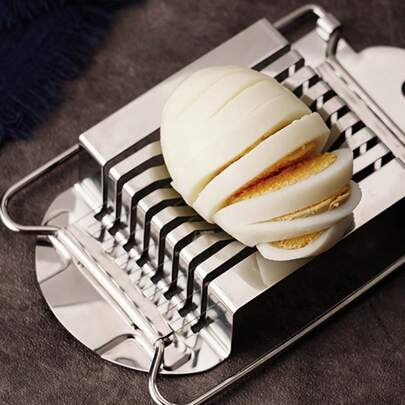 Cortador de huevos de acero inoxidable de alta resistencia, adecuado para huevos duros, fresas, tomates, champiñones y frutas blandas, cortador de huevos multifuncional para uso doméstico