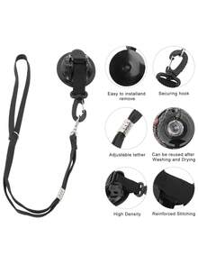 1条重型吸盘式狗狗洗澡牵引绳，柔软尼龙宠物美容约束牵引绳，带可调节项圈，适用于猫狗洗澡和美容（款式随机） - 彩色 - 查看 4