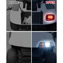 LED Headlight and Taillights Kit for E-Z-GO TXT 1995-2013 Golf Cart Accessories 12V Front Head Light Tail Light Compatible with EZGO TXT 1995-2013 Golf Cart Standard Factory Body - Negro - Ver 3