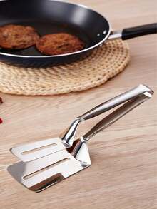 304 Stainless Steel Spatula Tongs - 2-In-1 Kitchen Flip Tongs For Frying Eggs, Pancakes & Steaks - Multicolor - View 4