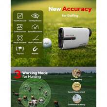 Golf Rangefinder with Slope 1300 Yards Laser Range Finder Golf 7.5X Magnification Flag Pole Locking Vibration Rechargeable Range Finders with Magnet Golf Accessories for Men Women Sightflag GF1 - Gris - Ver 3