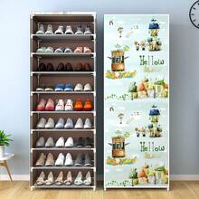1pc Multi-Layer Dustproof Shoe Rack For Home And Dormitory - Free-Standing Easy-Assembly Cabinet With Sturdy Frame, Space-Saving Organizer, Breathable Panels, Keeps Boots, Sneakers, Flats Neatly Arranged In Entryway, Closet, Hallway Or Mudroom; Ideal For Small Apartments, Lightweight, , Anti-Tip Design, Fits Limited Spaces And Clutter, Enhances Room Aesthetics, Protects Shoes From Dust, Preserves Shape, Easy To Clean, Adjustable Shelf Hardware, Assembly Required With Included Tools, Modern Look For Indoor Use, Practical Gift For Dorm Students, Organizes Sports Shoes And Sandals - Multicolor - View 4