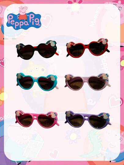 Peppa Pig 1副小猪佩奇时尚眼镜，心形彩虹时尚眼镜，送给好朋友的最佳节日礼物，派对氛围装饰，完美派对装饰，家居装饰品，完美房间装饰，圣诞节情人节礼物，生日庆祝的理想朋友礼物，纪念品，女士纪念品，可爱美学，情人节，礼物，装饰品，家居装饰，情人节礼物