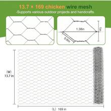 Hexagonal Galvanized Poultry Netting Anti-Rust Chicken Wire Mesh Fencing For Coop Cage Garden Animal Barrier Rabbit Enclosure Outdoor Use - 1 - View 3