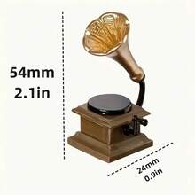 1 pieza Decoración de gramófono amarillo, modelo de gramófono mini retro para micropaísaje - Modelo de escena de juego mini 1:6 1:12 - Accesorio de casa de muñecas, modelo decorativo multifuncional con disco, mini regalo, adorno exquisito, modelo de decoración de escritorio, adecuado para decoración de micropaísaje DIY, accesorio de casa de muñecas, decoración de habitación, adorno de escritorio, mini juguete, accesorio de escritorio de oficina, decoración de dormitorio, decoración de sala de estar, decoración de mesita de noche, regalo personalizado - A - Ver 9
