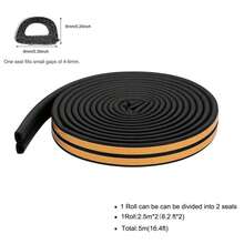 5M Door & Window Weather Stripping, Soundproof Insulation Seal Strip With Self-Adhesive Rubber Collision Protection - A - View 11